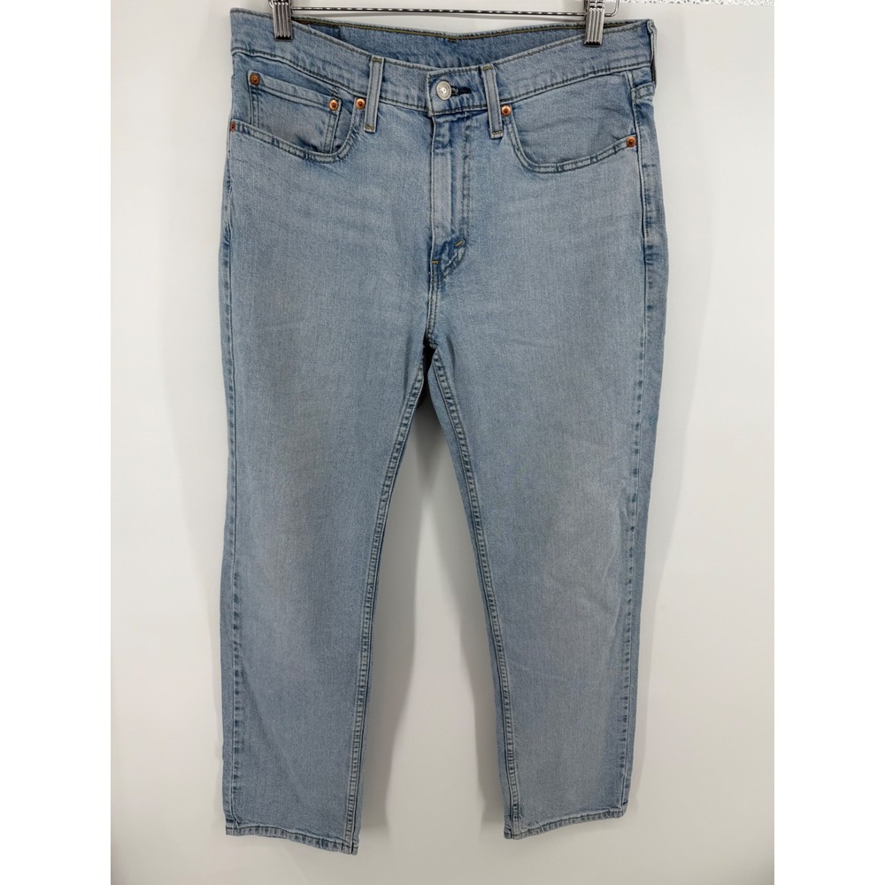 Levis 514 Straight Fit Jeans Mens 33x30 Light Wash Blue Denim